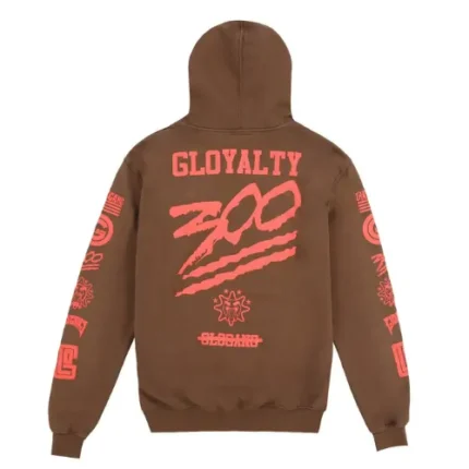 Glo Gang 300 Gloyalty Hoodie (Brown Electric Red)