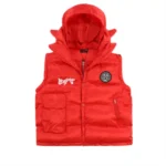 Glocler Flare Collar Puffer Jacket Red