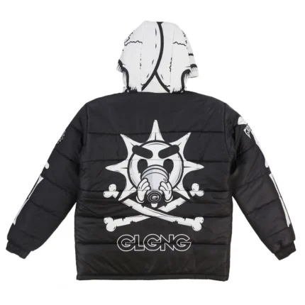 Glo Gang Skeleton Puffer Jacket Black